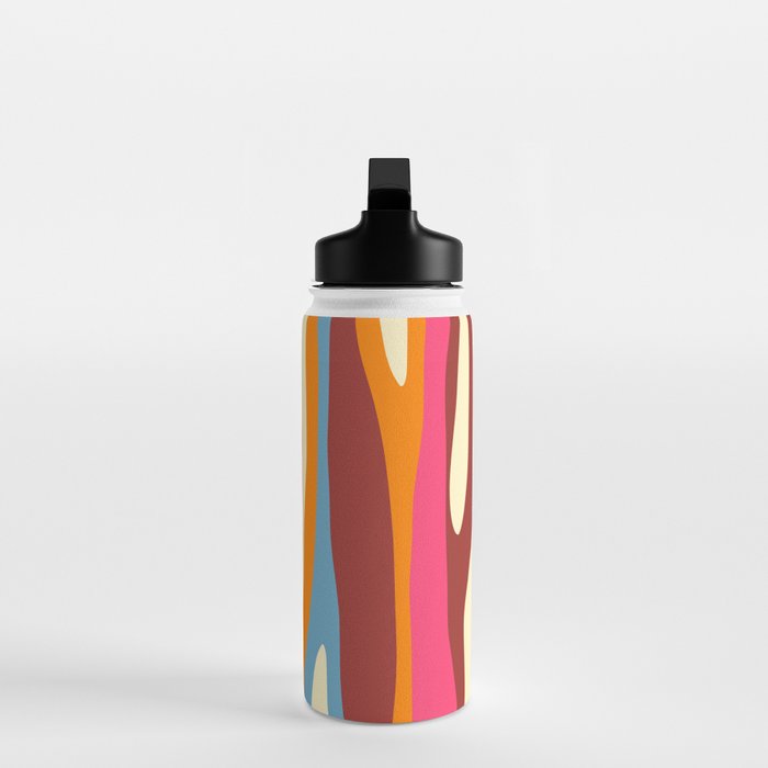 Bold Eclectic Abstract Wild Stripes Pattern Water Bottle Gallery Image 3