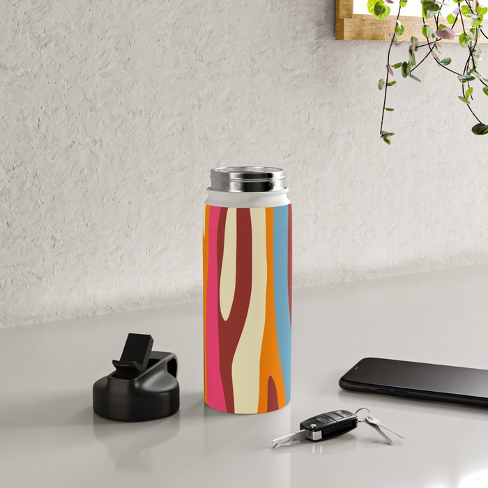 Bold Eclectic Abstract Wild Stripes Pattern Water Bottle Gallery Image 4