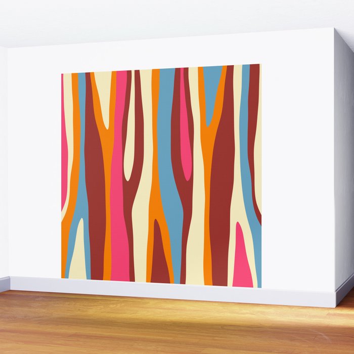 Bold Eclectic Abstract Wild Stripes Pattern Wall Mural Gallery Image 2
