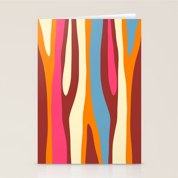 Bold Eclectic Abstract Wild Stripes Pattern Stationery Card Gallery Image 2
