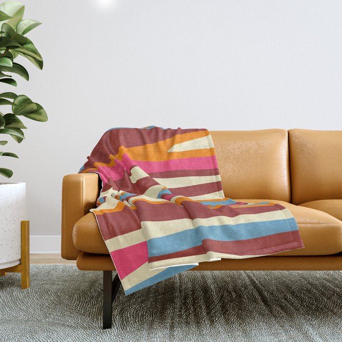 Bold Eclectic Abstract Wild Stripes Pattern Throw Blanket Gallery Image 1