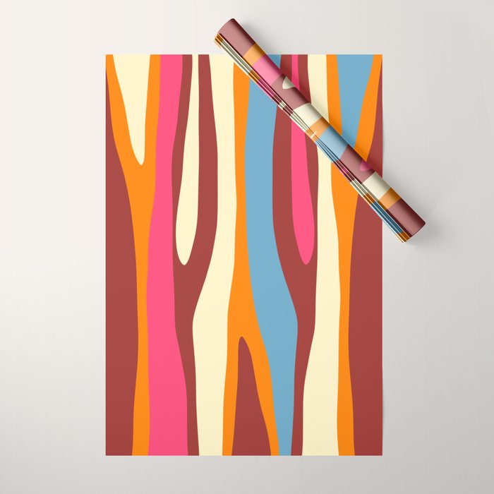 Bold Eclectic Abstract Wild Stripes Pattern Wrapping Paper Gallery Image 1