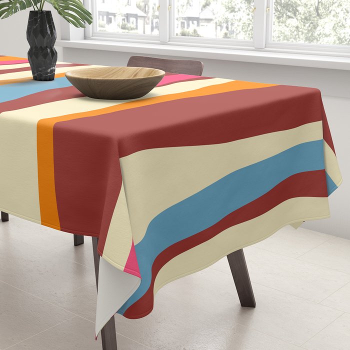 Bold Eclectic Abstract Wild Stripes Pattern Tablecloth Gallery Image 3
