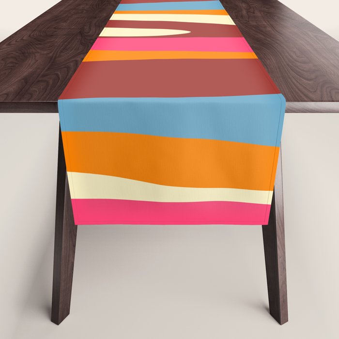 Bold Eclectic Abstract Wild Stripes Pattern Table Runner Gallery Image 1