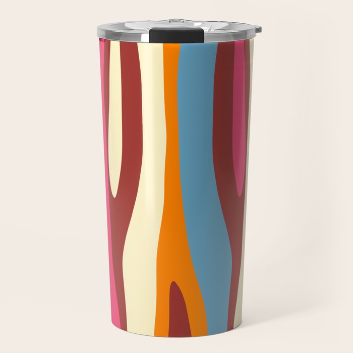 Bold Eclectic Abstract Wild Stripes Pattern Travel Mug Gallery Image 1