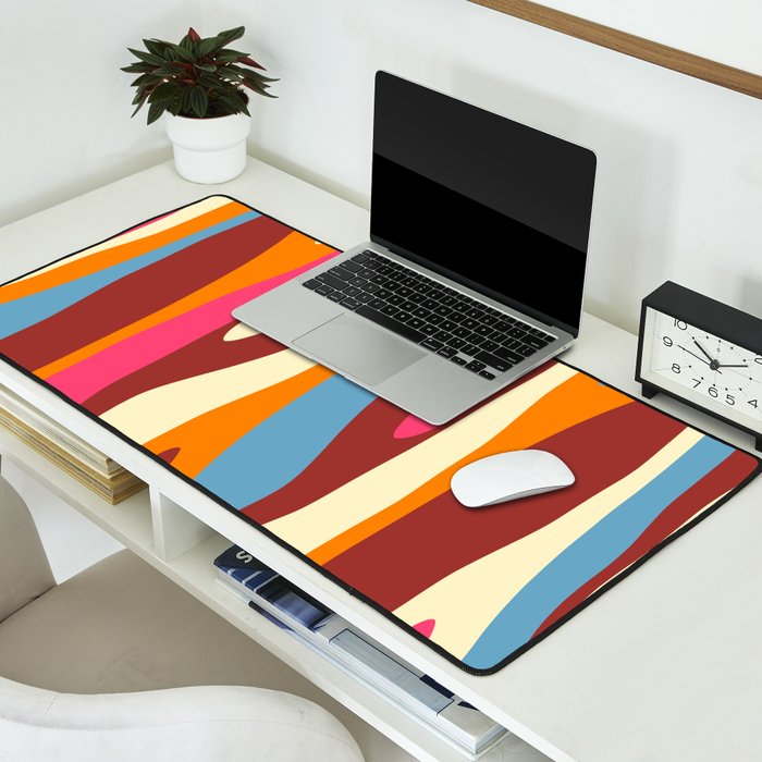 Bold Eclectic Abstract Wild Stripes Pattern Desk Mat Gallery Image 2