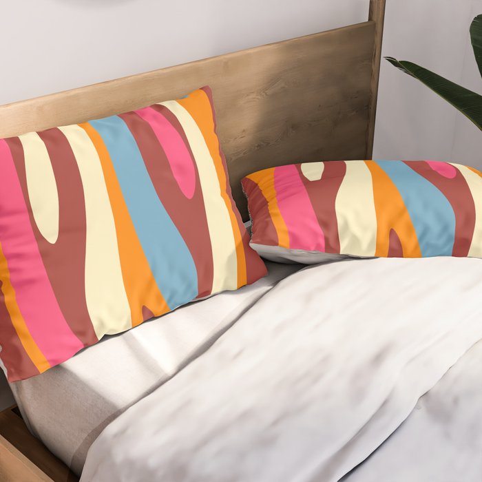 Bold Eclectic Abstract Wild Stripes Pattern Pillow Sham Gallery Image 2