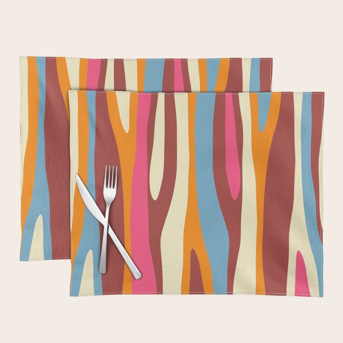 Bold Eclectic Abstract Wild Stripes Pattern Placemat Gallery Image 1