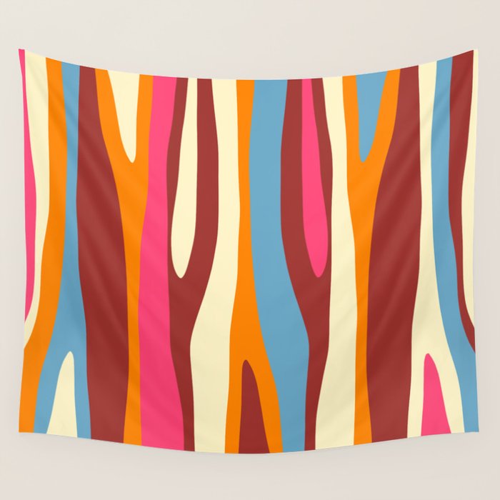 Bold Eclectic Abstract Wild Stripes Pattern Wall Tapestry Gallery Image 4