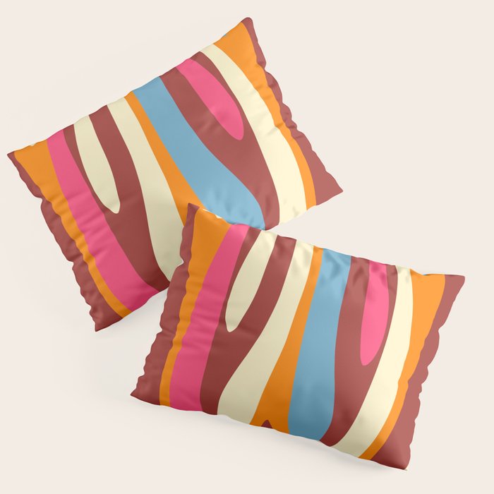 Bold Eclectic Abstract Wild Stripes Pattern Pillow Sham Gallery Image 1