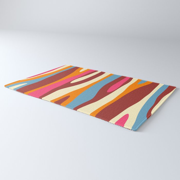Bold Eclectic Abstract Wild Stripes Pattern Rug Gallery Image 3