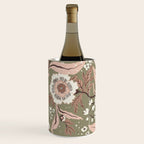 Sage Green and Mocha Mousse Vintage Floral Pattern Wine Chiller Gallery Image 2