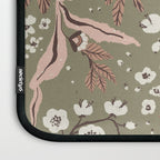 Sage Green and Mocha Mousse Vintage Floral Pattern Laptop Sleeve Gallery Image 3
