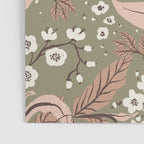 Sage Green and Mocha Mousse Vintage Floral Pattern Poster Gallery Image 3