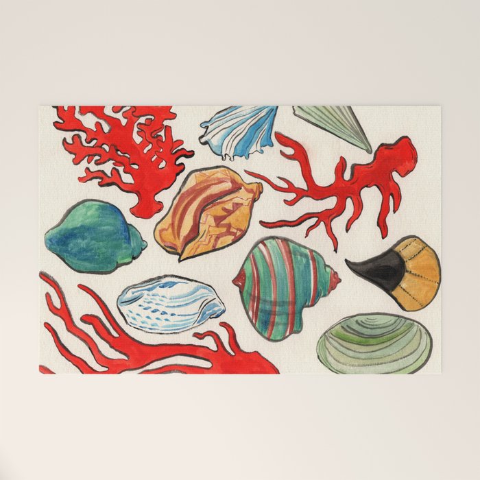 Sea Life Watercolor Welcome Mat Gallery Image 1