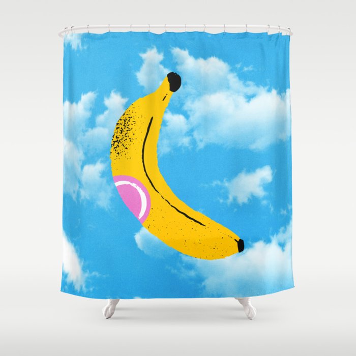 Banana Pop Art: Sky Edition Shower Curtain Gallery Image 1