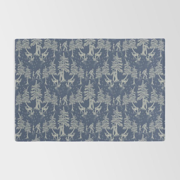 Navy Blue Bigfoot & Friends Rug Gallery Image 2