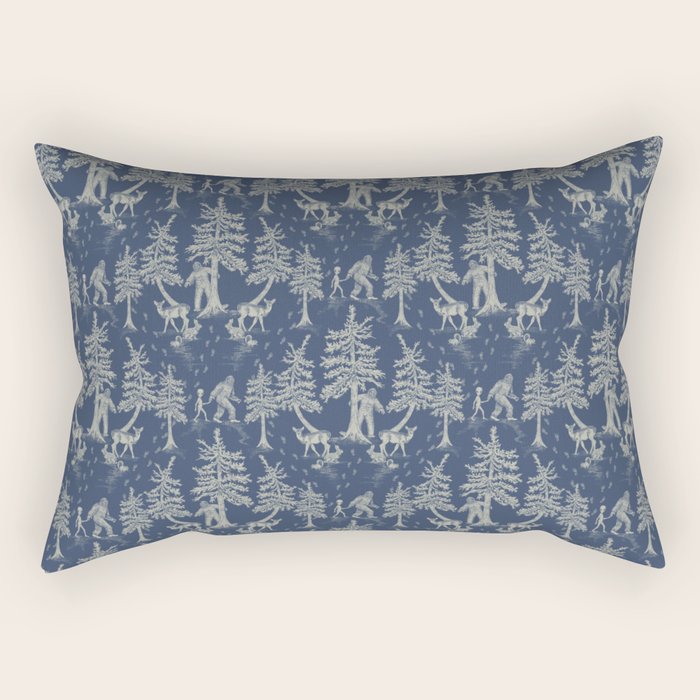 Navy Blue Bigfoot & Friends Rectangular Pillow Gallery Image 1