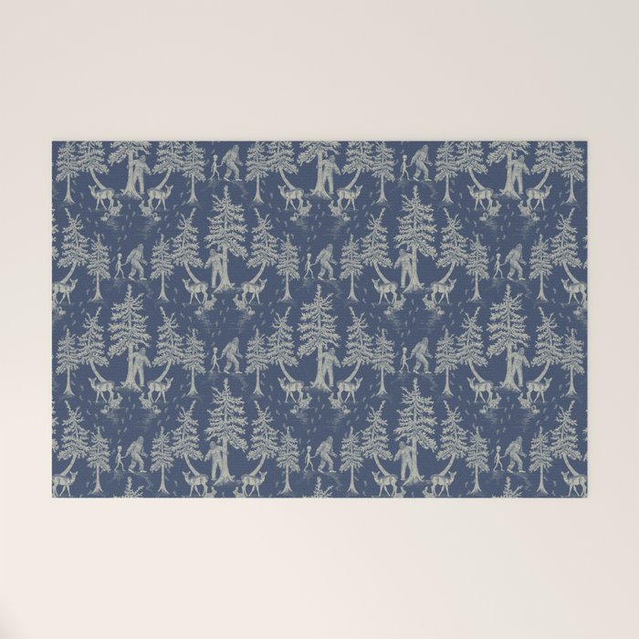 Navy Blue Bigfoot & Friends Welcome Mat Gallery Image 1