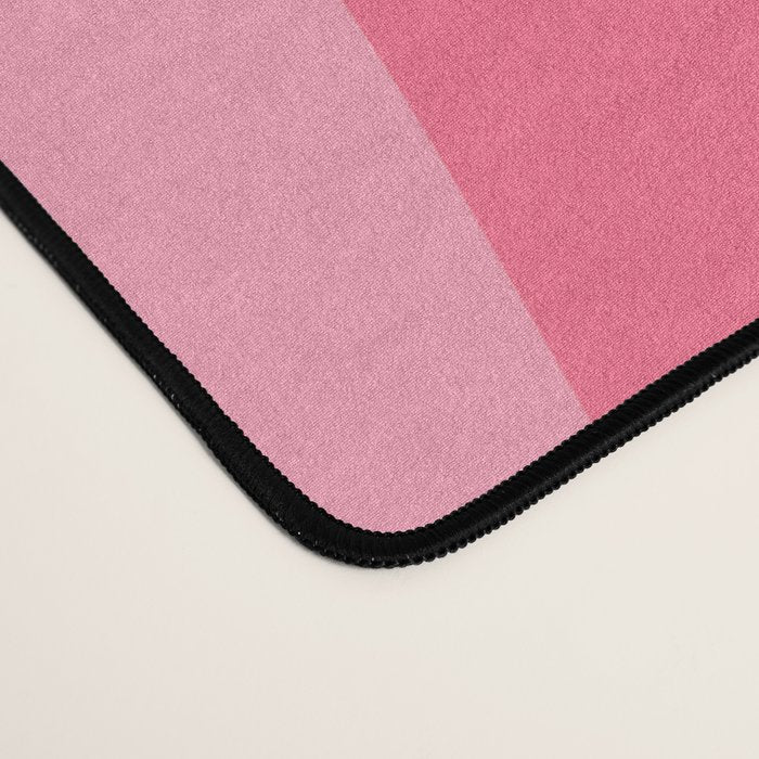 Abstract Wild Stripes Pattern in Pink and Olive Yellow Desk Mat Gallery Image 4