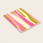 Abstract Wild Stripes Pattern in Pink and Olive Yellow Notebook Gallery Image 3