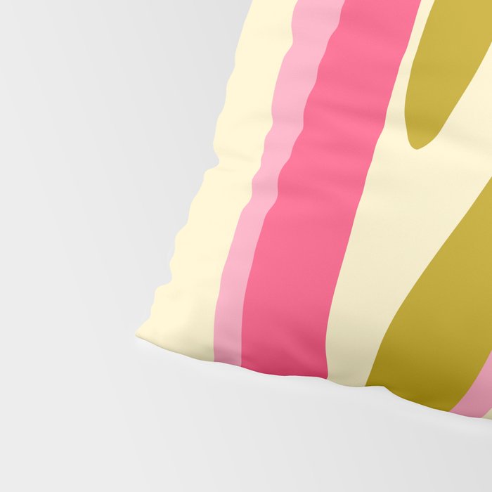 Abstract Wild Stripes Pattern in Pink and Olive Yellow Pillow Sham Gallery Image 4
