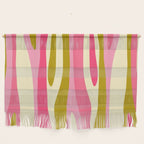 Abstract Wild Stripes Pattern in Pink and Olive Yellow Wall Hanging Gallery Image 1