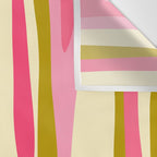 Abstract Wild Stripes Pattern in Pink and Olive Yellow Wall Tapestry Gallery Image 3