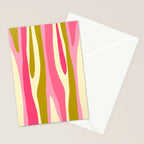 Abstract Wild Stripes Pattern in Pink and Olive Yellow Stationery Card Gallery Image 2