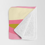 Abstract Wild Stripes Pattern in Pink and Olive Yellow Throw Blanket Gallery Image 3