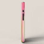Abstract Wild Stripes Pattern in Pink and Olive Yellow iPhone Case Gallery Image 2