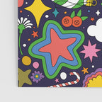 60s 70s psychedelic Modern Christmas Confetti Pattern Poster Gallery Image 3