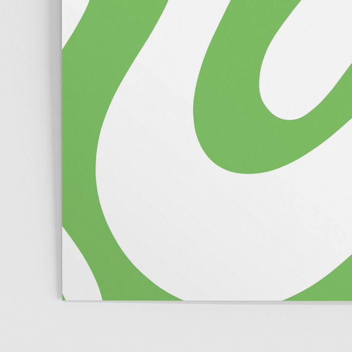 Retro Liquid Swirl Abstract Square in Bright Lime Green and White Poster Gallery Image 3