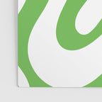 Retro Liquid Swirl Abstract Square in Bright Lime Green and White Poster Gallery Image 3