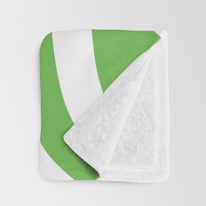 Retro Liquid Swirl Abstract Square in Bright Lime Green and White Throw Blanket Gallery Image 3