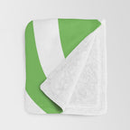 Retro Liquid Swirl Abstract Square in Bright Lime Green and White Throw Blanket Gallery Image 3