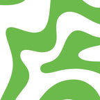 Retro Liquid Swirl Abstract Square in Bright Lime Green and White Coffee Mug Gallery Image 2