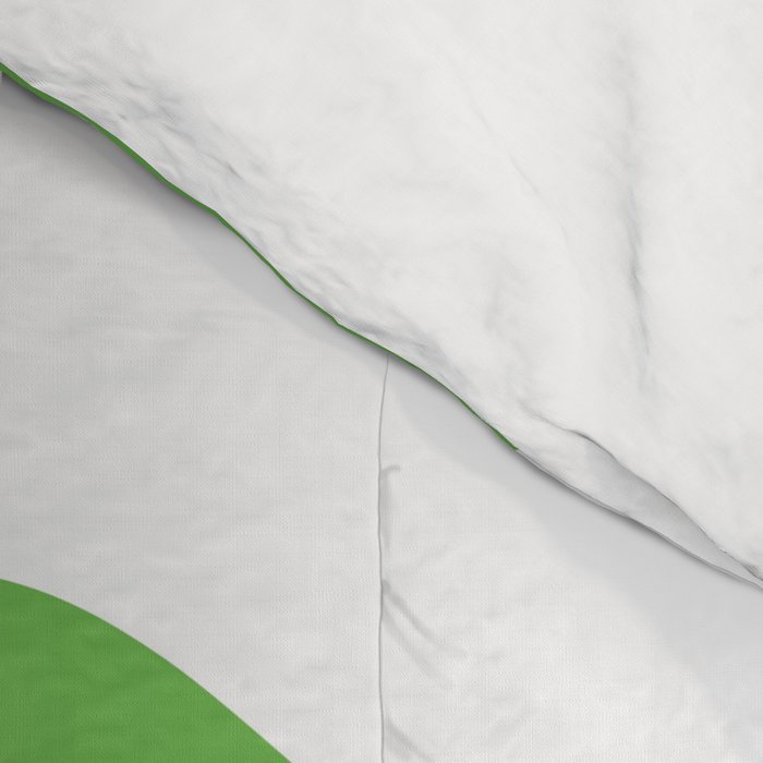 Retro Liquid Swirl Abstract Square in Bright Lime Green and White Comforter Gallery Image 4
