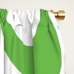 Retro Liquid Swirl Abstract Square in Bright Lime Green and White Window Curtain Gallery Image 2