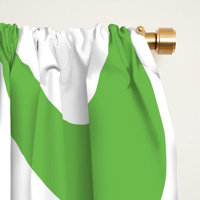 Retro Liquid Swirl Abstract Square in Bright Lime Green and White Window Curtain Gallery Image 2