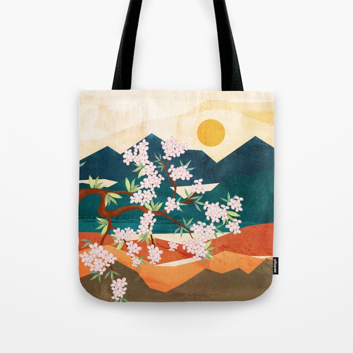 Warm spring sunshine beneath the ridge  Tote Bag Gallery Image 1