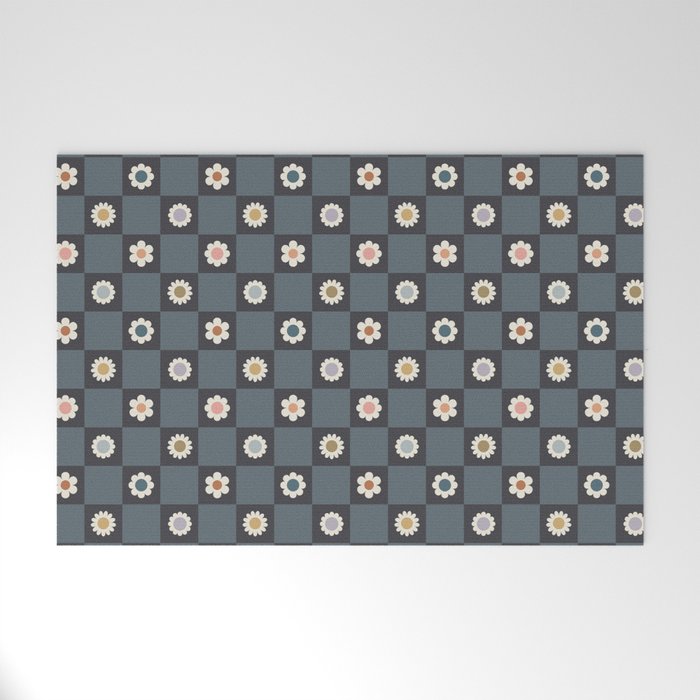 Daisy Checkerboard Welcome Mat Gallery Image 1
