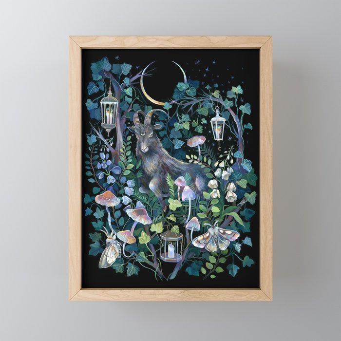 Black Goat Moon Garden Mini Art Print Gallery Image 1