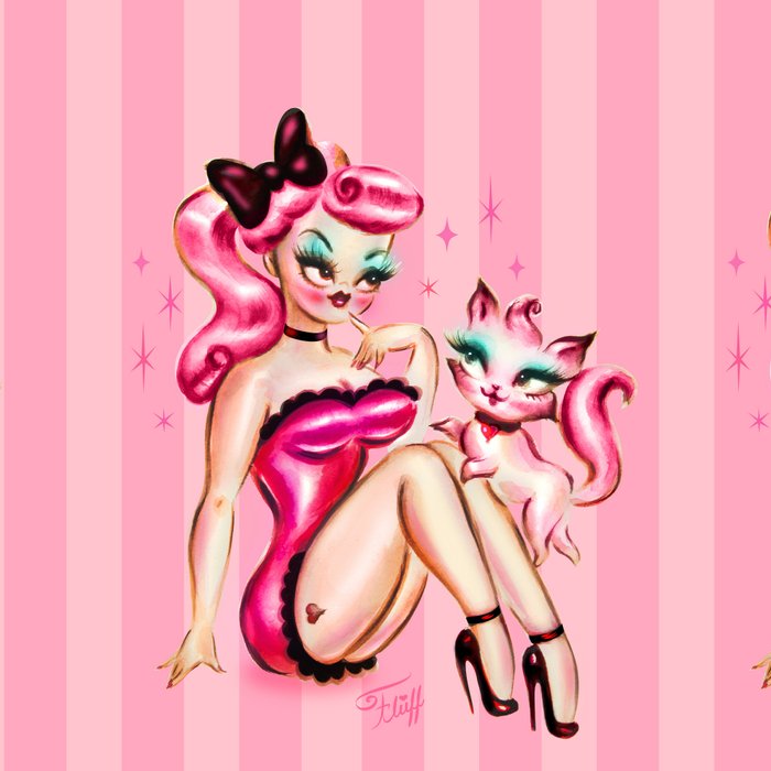 Smitten Kitten Pinup Doll Coffee Mug Gallery Image 2