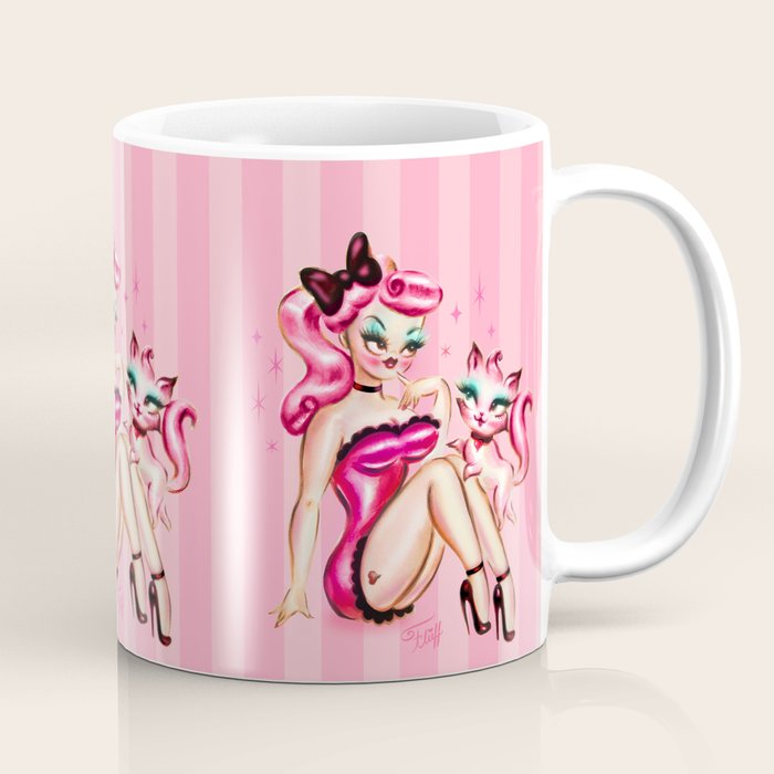 Smitten Kitten Pinup Doll Coffee Mug Gallery Image 1
