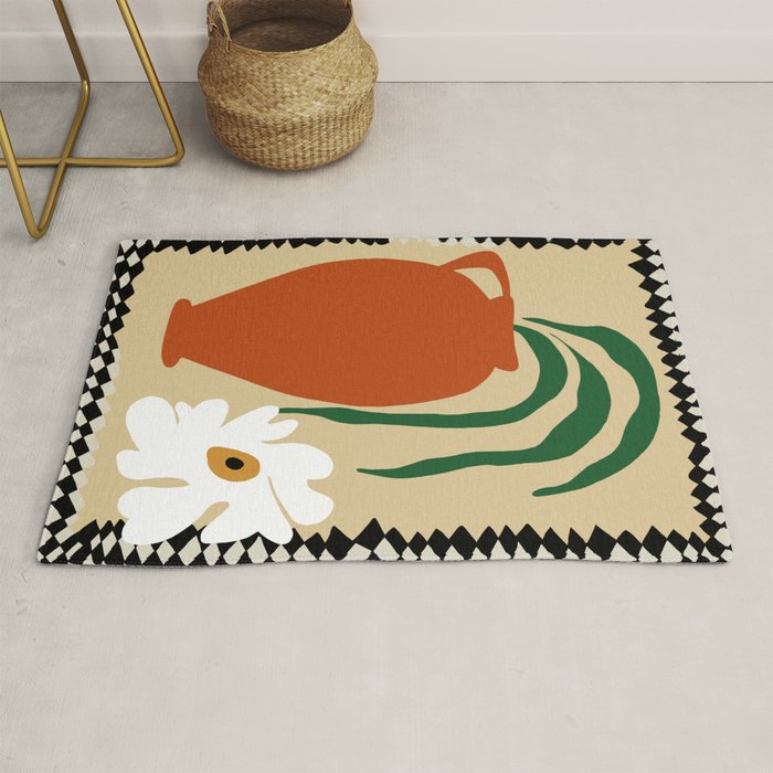 Happy flower fall pottery  Rug Gallery Image 1