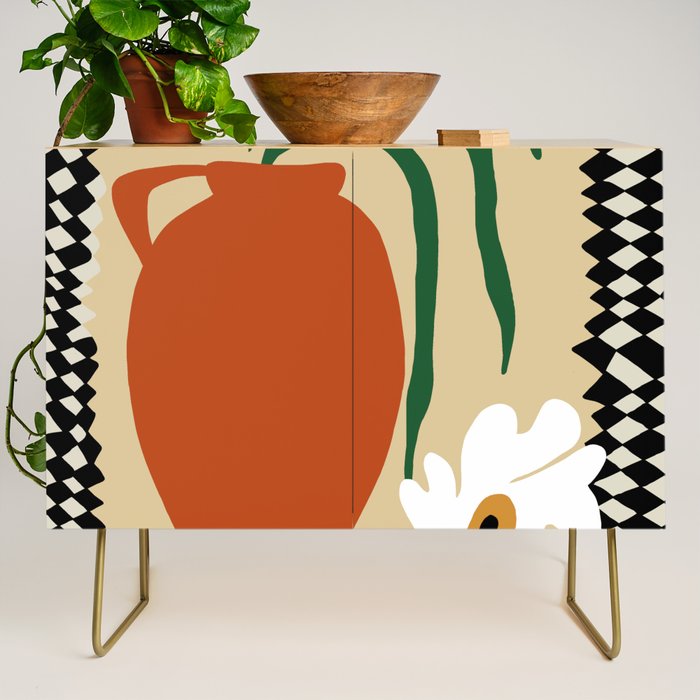 Happy flower fall pottery  Credenza Gallery Image 1