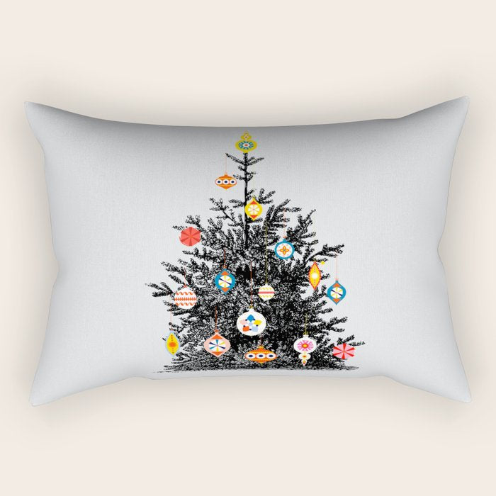 Decorated christmas tree Rectangular Pillow Gallery Image 2