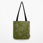Olive Green Celestial Magic Sun Moon Stars Tote Bag Gallery Image 2