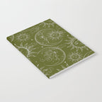 Olive Green Celestial Magic Sun Moon Stars Notebook Gallery Image 2